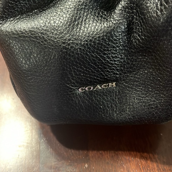 Coach hobo purse black leather, and blue interior - Picture 4 of 14